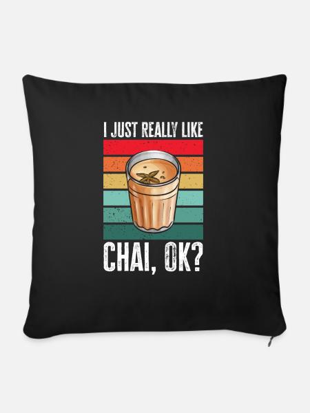 Chai Tee Masala Chai - Sofakissenbezug 45 x 45 cm - Schwarz