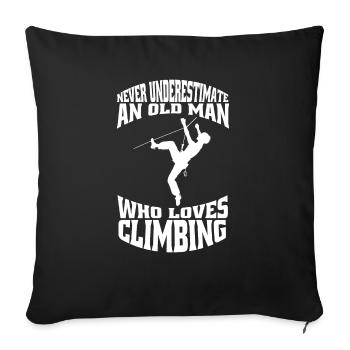Climber Mountain Climbing Climbing Mountain Mountaineering - Sofa pillowcase 17,3'' x 17,3'' (45 x 45 cm) - black - Front