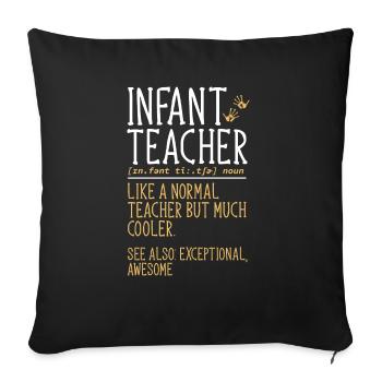 Enseignante de maternelle Éducatrice de centre de garde - Housse de coussin décorative 45 x 45 cm - noir - Devant