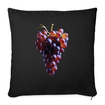Trauben Obst Geschenk - Sofakissenbezug 45 x 45 cm - Schwarz - Vorne