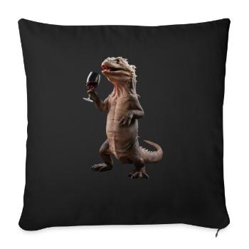 Komodo Wein - Sofakissenbezug 45 x 45 cm - Schwarz - Vorne