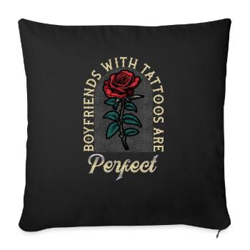 Les petits amis tatoués sont parfaits - Housse de coussin décorative 45 x 45 cm - noir - Devant