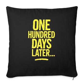 100 Days Smarter – School Milestone Tee - Sofa pillowcase 17,3'' x 17,3'' (45 x 45 cm) - black - Front