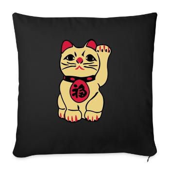 maneki neko - Sofa pillowcase 17,3'' x 17,3'' (45 x 45 cm) - black - Front