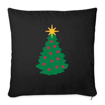 Weihnachtsbaum - Sofakissenbezug 45 x 45 cm - Schwarz - Vorne