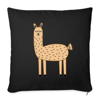 Lama Llama brown - Sofa pillowcase 17,3'' x 17,3'' (45 x 45 cm) - black - Front