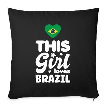 Drapeau Brésil Drapeau brésilien Amérique du Sud - Housse de coussin décorative 45 x 45 cm - noir - Devant
