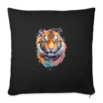Wunderschöner Löwe - Sofakissenbezug 45 x 45 cm - Schwarz - Vorne