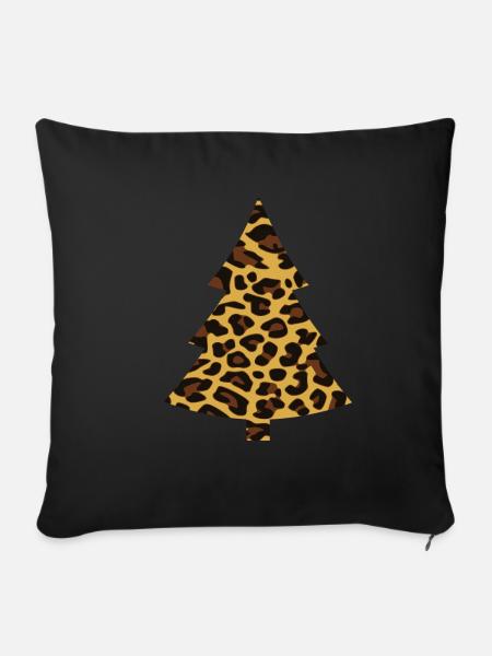 Weihnachtsbaum Leopard - Sofakissenbezug 45 x 45 cm - Schwarz