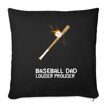 Softball Baseball Papa fort fier fan Ballers - Housse de coussin décorative 45 x 45 cm - noir - Devant