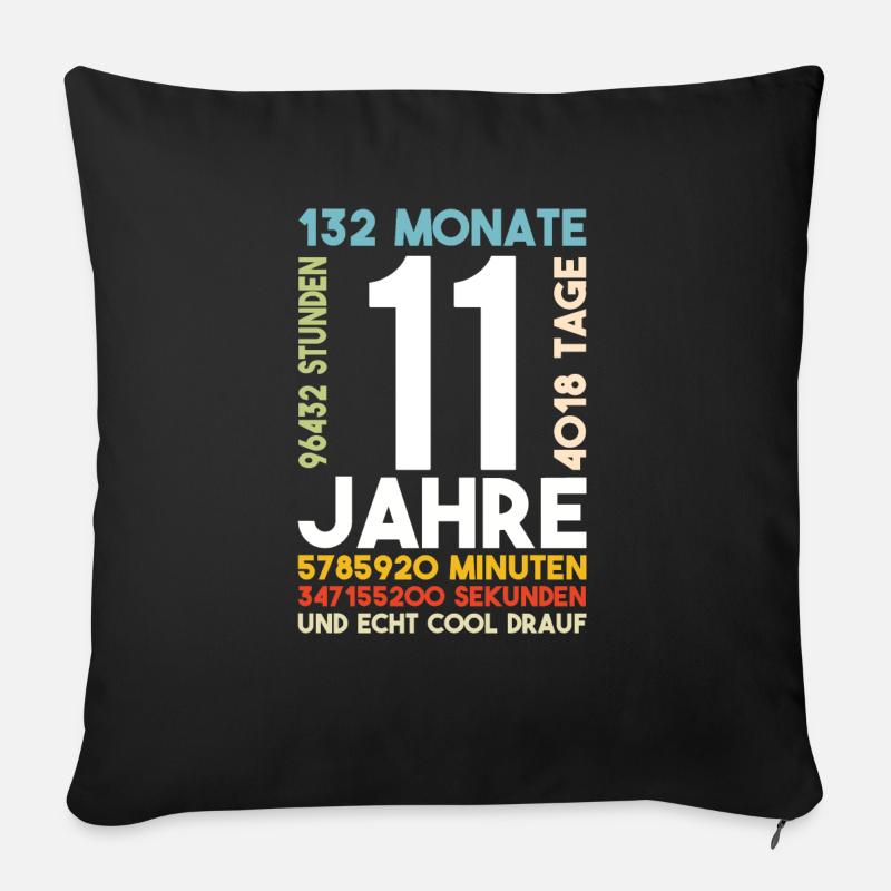 11 Jahre Geburtstag Kind Cool drauf Geschenk - Sofakissenbezug 45 x 45 cm - Schwarz