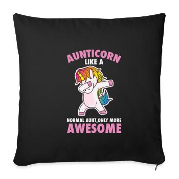 Dancing Unicorn Dabbing Aunt Horse Gift - Sofa pillowcase 17,3'' x 17,3'' (45 x 45 cm) - black - Front