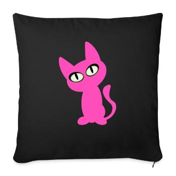 pink pink cat t shirt hangover pink cats cat - Sofa pillowcase 17,3'' x 17,3'' (45 x 45 cm) - black - Front