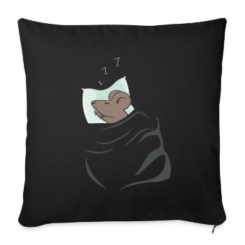 Rat sleep shirt pajama night shirt with mouse - Sofa pillowcase 17,3'' x 17,3'' (45 x 45 cm) - black - Front