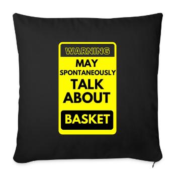 Cadeau basket basketball drole sport passion - Housse de coussin décorative 45 x 45 cm - noir - Devant