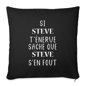 steve - Housse de coussin décorative 45 x 45 cm - noir - Devant