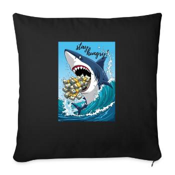 Restez affamé - La vision de la richesse - Housse de coussin décorative 45 x 45 cm - noir - Devant