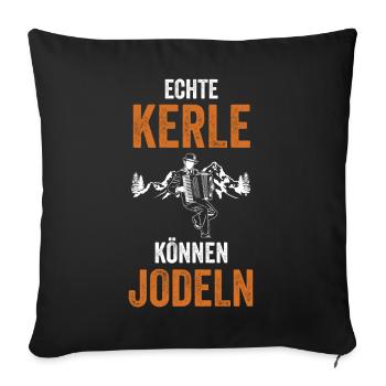 Jodler Jodelmusik Jodelgesang - Sofakissenbezug 45 x 45 cm - Schwarz - Vorne