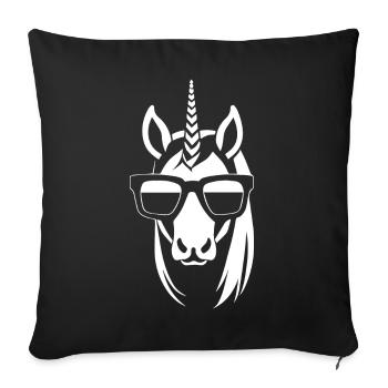 Funny Unicorns Wearing Sunglasses Cool Unicorn - Sofa pillowcase 17,3'' x 17,3'' (45 x 45 cm) - black - Front