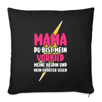 Maman Fête des mères Maman - Housse de coussin décorative 45 x 45 cm - noir - Devant