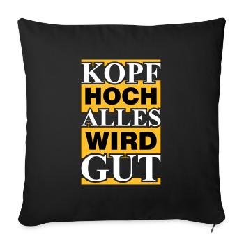 alles wird gut - Sofakissenbezug 45 x 45 cm - Schwarz - Vorne