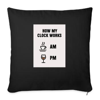 Angestellter how my clock works Arbeit Work - Sofakissenbezug 45 x 45 cm - Schwarz - Vorne