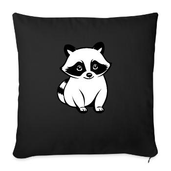 Raccoons Love - Pet Design - Sofa pillowcase 17,3'' x 17,3'' (45 x 45 cm) - black - Front