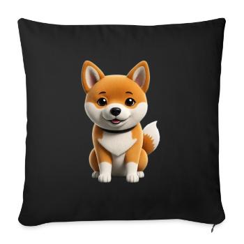 Shiba inu dog - Sofa pillowcase 17,3'' x 17,3'' (45 x 45 cm) - black - Front