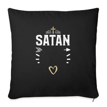 Satan - Jesus - Sofakissenbezug 45 x 45 cm - Schwarz - Vorne