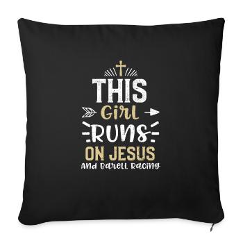 Cette fille court sur Jésus et nue... - Housse de coussin décorative 45 x 45 cm - noir - Devant