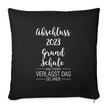 Grundschule Abschluss 2023 Gymnasiast Geschenk - Sofakissenbezug 45 x 45 cm - Schwarz - Vorne