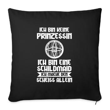 Schildmaid Wikinger Nordische Kriegerin Geschenk - Sofakissenbezug 45 x 45 cm - Schwarz - Vorne