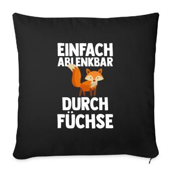 Fuchs Tier Fuchs-Fans Geschenk - Sofakissenbezug 45 x 45 cm - Schwarz - Vorne