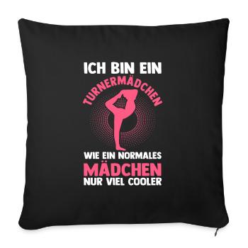 Turnen Mädchen Akrobatik Geschenk - Sofakissenbezug 45 x 45 cm - Schwarz - Vorne