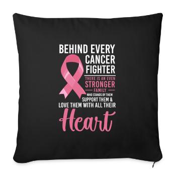 Cancer Fighter Combattre le cancer - Housse de coussin décorative 45 x 45 cm - noir - Devant