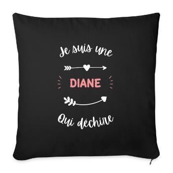 Je suis une Diane qui déchire - Housse de coussin décorative 45 x 45 cm - noir - Devant