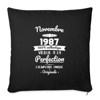 Anniversaire 35 ans - Novembre 1987 Originale - Housse de coussin décorative 45 x 45 cm - noir - Devant