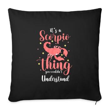Horoscope Birthday Constellation October - Sofa pillowcase 17,3'' x 17,3'' (45 x 45 cm) - black - Front