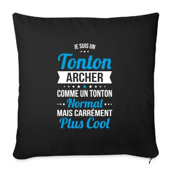 Tonton archer comme un tonton normal plus cool - Housse de coussin décorative 45 x 45 cm - noir - Devant
