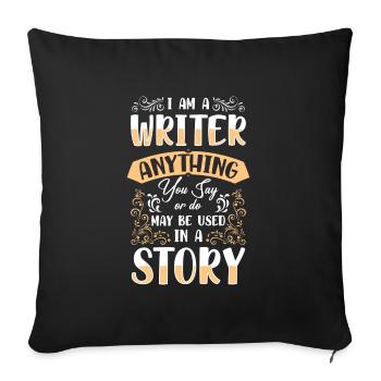 Writers Reading Books - Sofa pillowcase 17,3'' x 17,3'' (45 x 45 cm) - black - Front