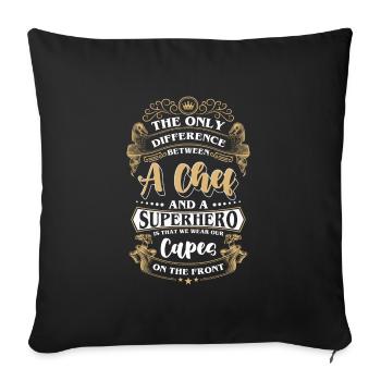 Chef Cuisine Chapeau de Chef Art Culinaire - Housse de coussin décorative 45 x 45 cm - noir - Devant