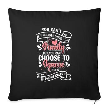 Cher membre de la famille fête à la maison - Housse de coussin décorative 45 x 45 cm - noir - Devant