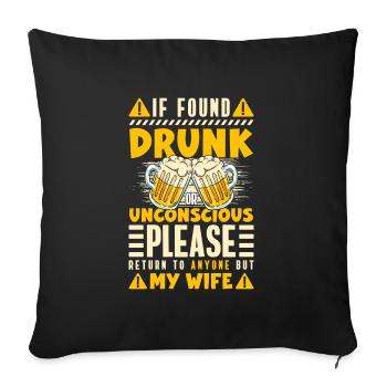 Week-end amusant sur l’alcool - Housse de coussin décorative 45 x 45 cm - noir - Devant