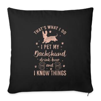 Teckel Propriétaire de chien École canine - Housse de coussin décorative 45 x 45 cm - noir - Devant
