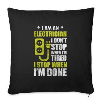 Electrician Craft Voltage Lightning - Sofa pillowcase 17,3'' x 17,3'' (45 x 45 cm) - black - Front