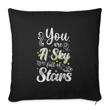 Starry Sky Wish Space Moon - Housse de coussin décorative 45 x 45 cm - noir - Devant