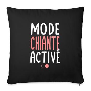 Mode Chiante activé - Idée cadeau - Housse de coussin décorative 45 x 45 cm - noir - Devant