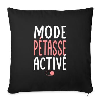 Mode Pétasse activé - Idée cadeau - Housse de coussin décorative 45 x 45 cm - noir - Devant