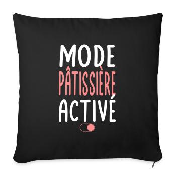 Mode Pâtissière activé - Idée cadeau - Housse de coussin décorative 45 x 45 cm - noir - Devant