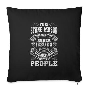 Stonemason Work Craft Craftsman - Sofa pillowcase 17,3'' x 17,3'' (45 x 45 cm) - black - Front